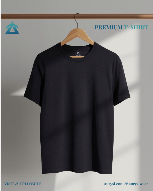 premium men's black relax fit solid cotton t-shirt 180 GSM