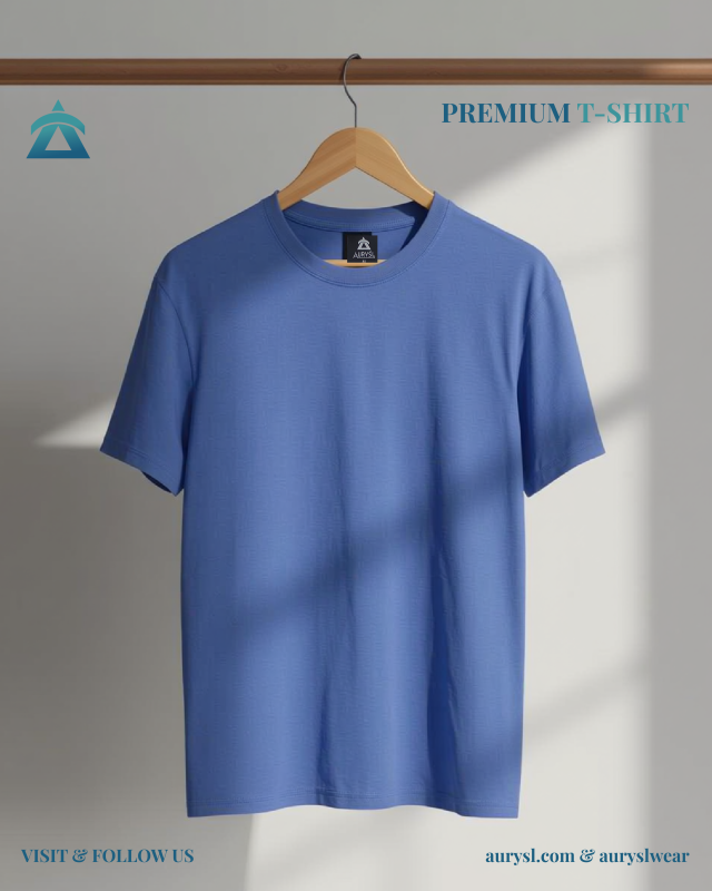 premium men's sky blue relax fit solid cotton t-shirt 180 GSM