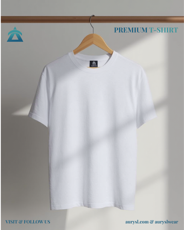 Premium men's white relax fit solid cotton t-shirt 180 GSM.