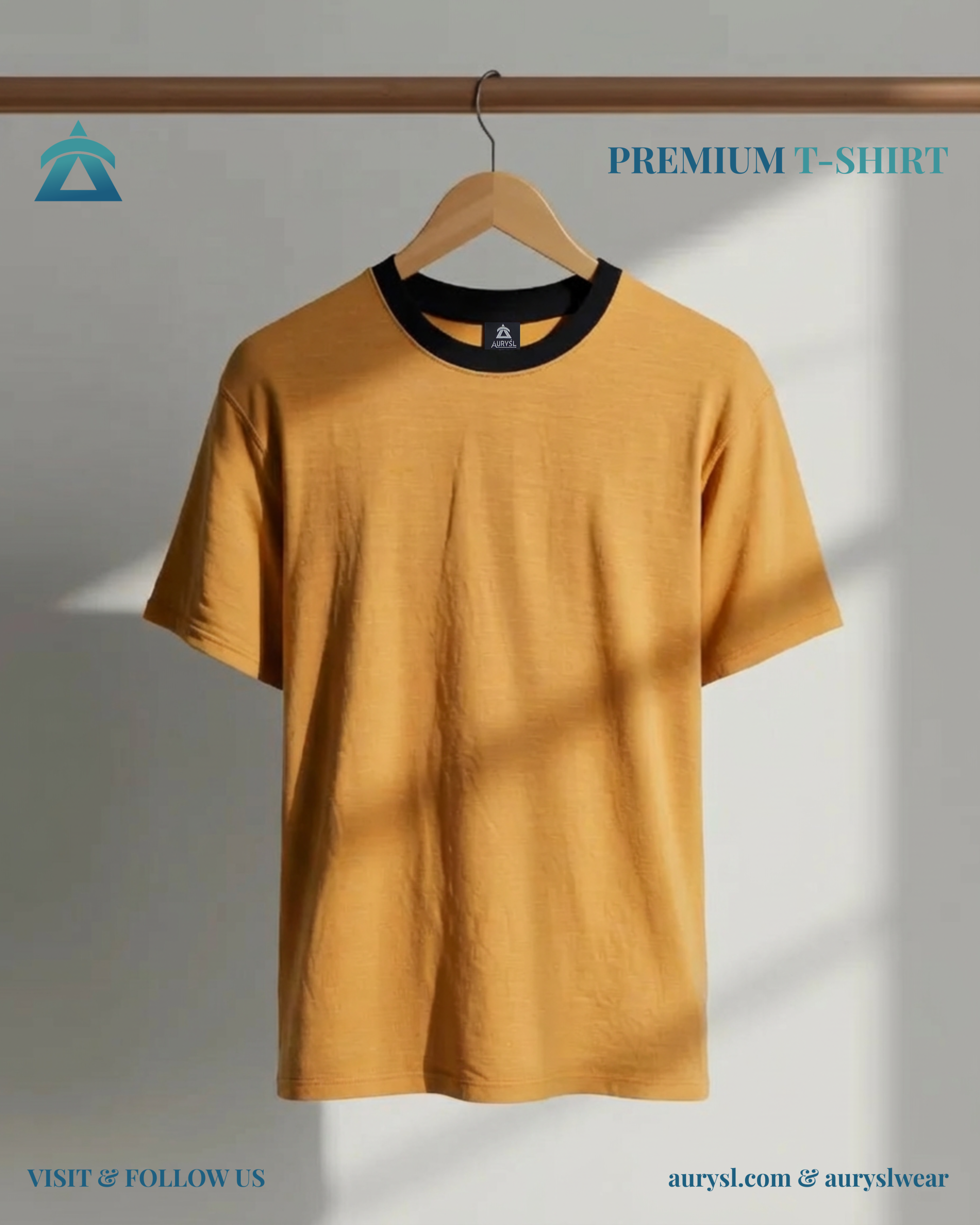 premium men's mustard yellow oversized solid cotton t-shirt 180 GSM