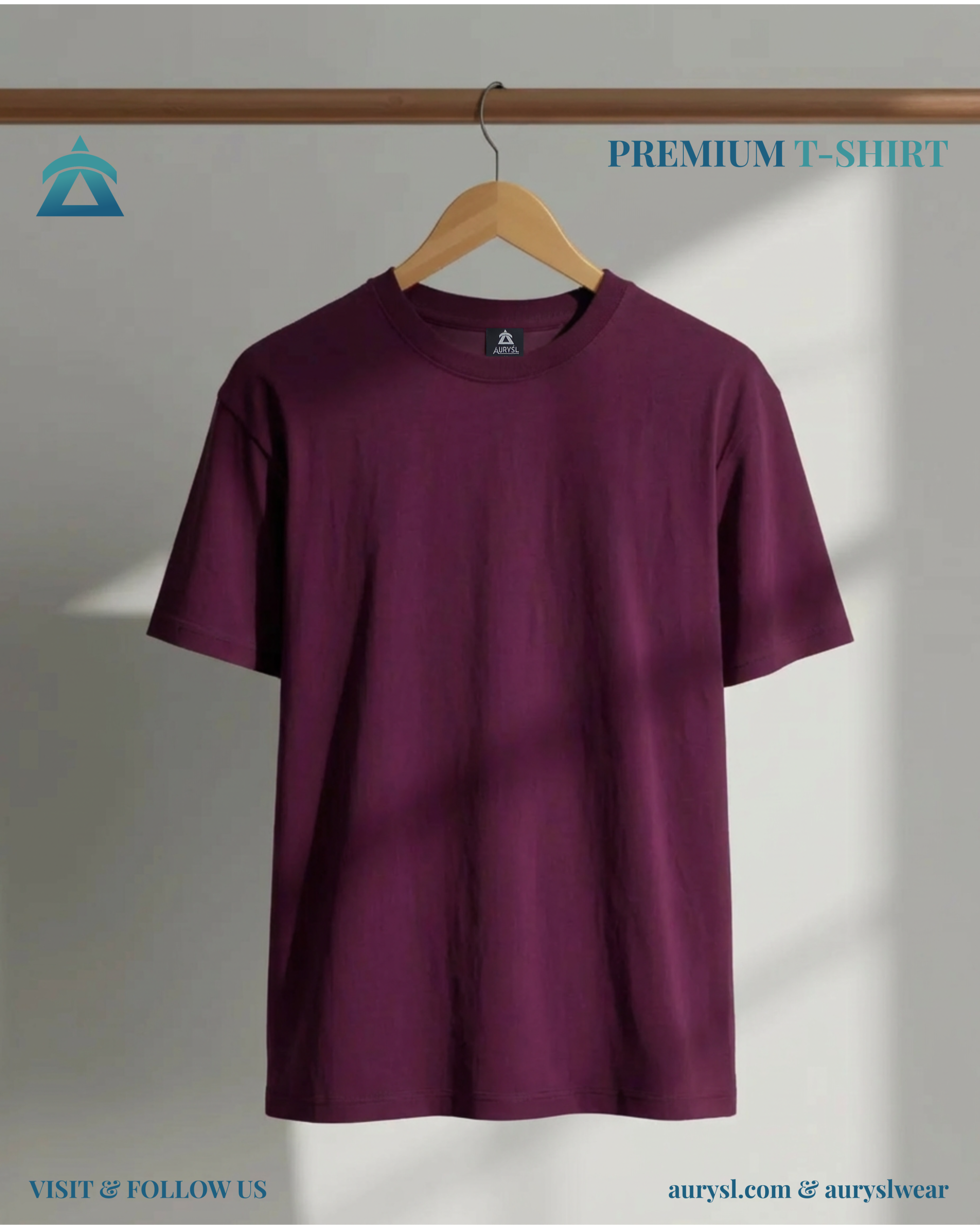 Premium oversized maroon cotton t-shirt for men